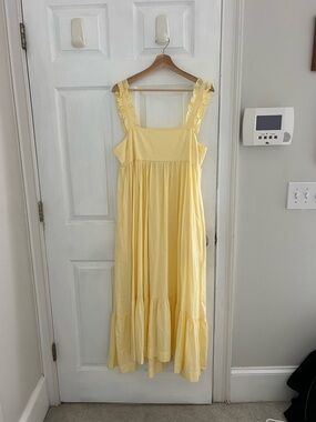 Free People Yellow Ruffled-Strap Maxi Dress